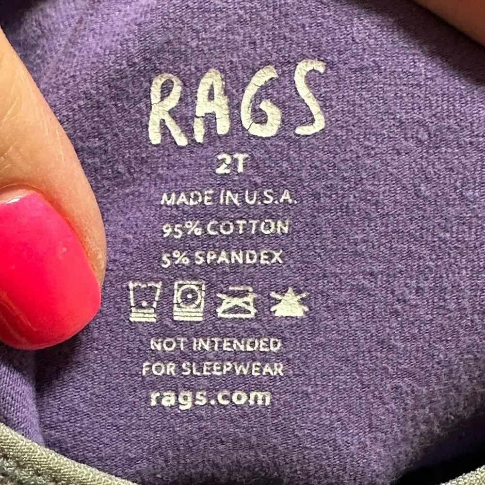 RAGS One-Piece Romper Purple 2T Shine Bright Star Cotton Spandex